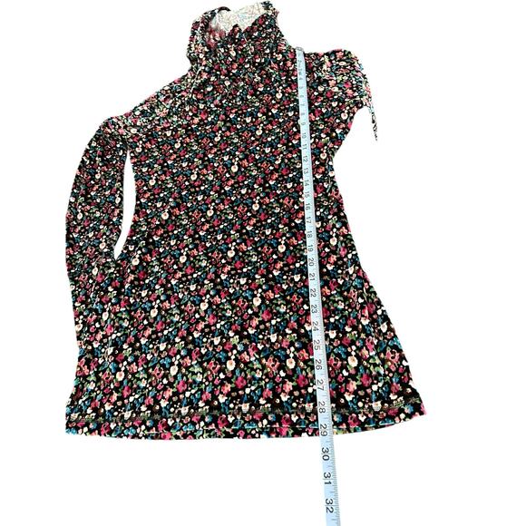 Betabrand Black Dark Floral Velvet Tunic Pullover Sweatshirt Hoodie Size Small - Picture 11 of 11